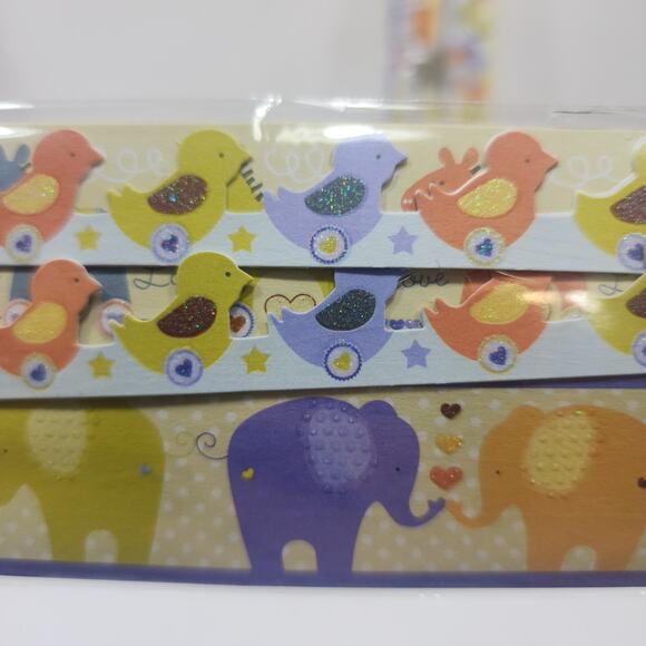 K & Company Adhesive Borders Paper Crafts 2 pack- Baby- Animal Theme 56 items - Picture 5 of 8